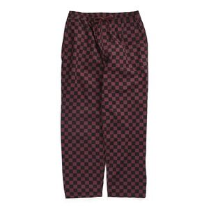 Vans Range Baggy Tapered Fit Checkered Pants Brown Black Elastic Waist Size M